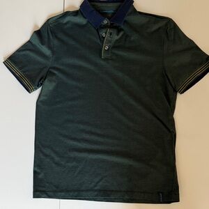 Perry Ellis Dark Green Polo with Navy Collar